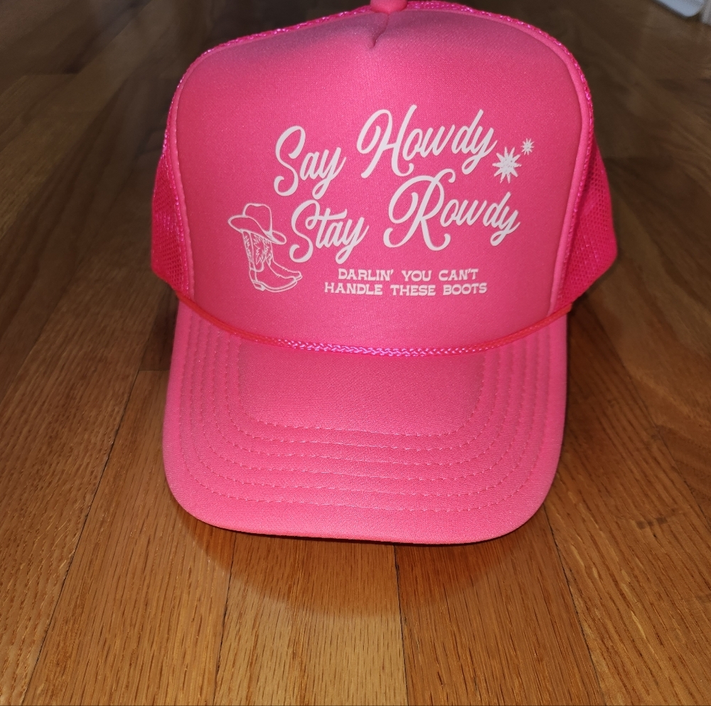 Krista Horton Neon Pink Mesh Trucker Hat